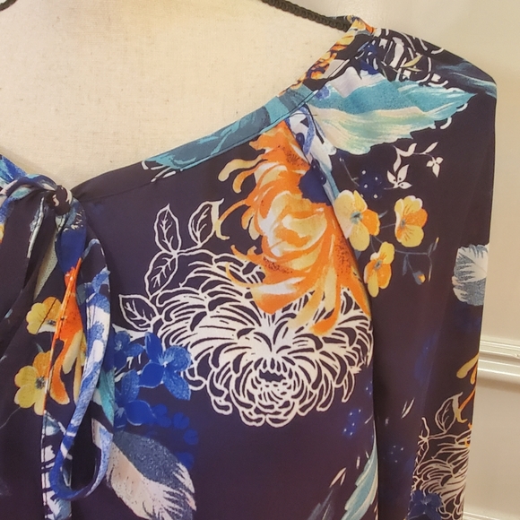 Ava & Viv Navy Multi-Color Floral Long Sleeve Dress, Size 1X - Picture 8 of 16